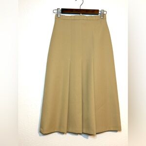 Vintage Midi Skirt Classic High Waisted A-Line with Pleats